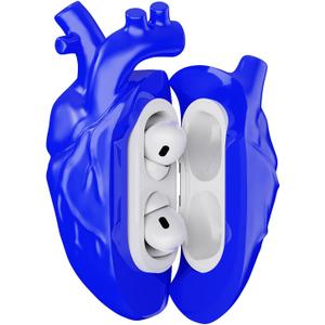 2 x AirPods Pro 2 Case  Heart-Shaped Silicone Protective Cover with Keychain Shockproof Design Compatible with AirPods Pro 2nd Generation (Blue)