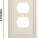 Henne Bery Sunken Pearls Heavy Duty Decorative Wall Plate Switch Plate Outlet Cover, Durable Solid Zinc Alloy (Single Duplex 3PK, Light Almond)