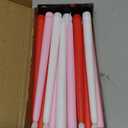 Baquler 12 Pcs 11''Valentines Day Flameless Taper Candle LED Pink Red White Battery Operated Candlestick Plastic Flickering Gift for Romantic Night Anniversary Proposal Wedding Table Centerpiece Decor