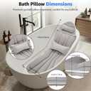 Full Body Bath Pillow for Bathtub, Thick 5D Air Mesh Luxury Spa Tub Cushion with Adjustable Lumbar Support, Extra Long Bathtub Pillow for Head and Neck Back, 192 Non-Slip Suction Cups, Gray, 56" x 19"