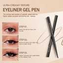 New 12 Pcs Black Eyeliner Pencil Gel Eyeliner Pen with Retractable and Waterproof Eye Liner for Bold and Defined Eye LinerBlack