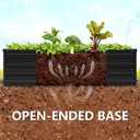 Vengarus 2 Pack 9x3x1FT Galvanized Raised Garden Bed Kit, Outdoor Metal Planter Box for Vegetables, Rectangular Steel Container, Easy Assembly (Black)