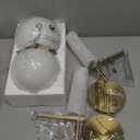 Gold Battery Operated Wall Sconces Set of 2, Rechargeable Wireless Wall Lights with Milky White Frosted Glass Shade, 12 RGB and 3CCT Dimmable, Wall Lamps with Remote for Bedroom Living Room Hallway