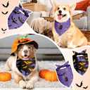 Frienda 30 Pcs Halloween Dog Bandanas Bulk Bat Bandanas for Dogs Black Orange Purple Triangle Kerchief Bibs Scarf Set for Pet Halloween Costume Photo Props Accessories Pet Shops, 6 Styles