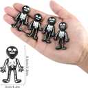 2 x 24PCS Halloween Stretchy Skeleton Bendable Men, Black White Rubber Sticky Man Stretchy Toys for Kids Halloween Party Favors Stress Relief Toy