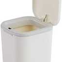 Xowine 0.5 Gallon Plastic Mini Push-Button Garbage Can, 2 L Desktop Mini Trash Can, White