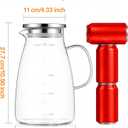 Aofmee 1 Gallon Glass Pitcher with Lid and Handle, 128oz Glass Water Pitcher, Dishwasher-safe Refrigerator-friendly Borosilicate Carafe, Large Jug for Iced Tea, Coffee, Juice, Milk, Homemade Beverage