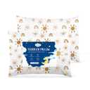 Babebay 2-Pack Toddler Pillow,13X18 Cotton Toddler Pillows for Sleeping, Machine Washable Kids Pillows with Pillowcase, Perfect for Travel, Toddlers Cot (Sunny Rainbow)
