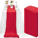 15 Pack Cheesecloth Table Runner 6FT Gauze Cheese Cloth Table Runner 35x72Inch Boho Table Runners Romantic Table Cover for Wedding Engagement Birthday Party Holiday Bridal Baby Shower Table Dcor(Red)
