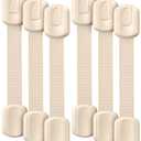 Bates- Child Safety Strap Locks, 6 Pack, Beige, Baby Cabinet Locks Pack Of 2