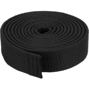 PATIKIL Taekwondo Colored Ranking Belt, Polyester Martial Arts BJJ Belt Judo Karate Belt for Coach Teaching Practice (1.6"x9.8Ft, Black)