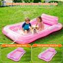 Inflatable Tanning Pool Lounger Float with Sprinkler, Pool Float Adult with Pillow & Cup Holder, Sunbathing Blow Up Tanning Bed, Suntan Tub Raft Floatie for Backyard Summer Water Party Extra-Large