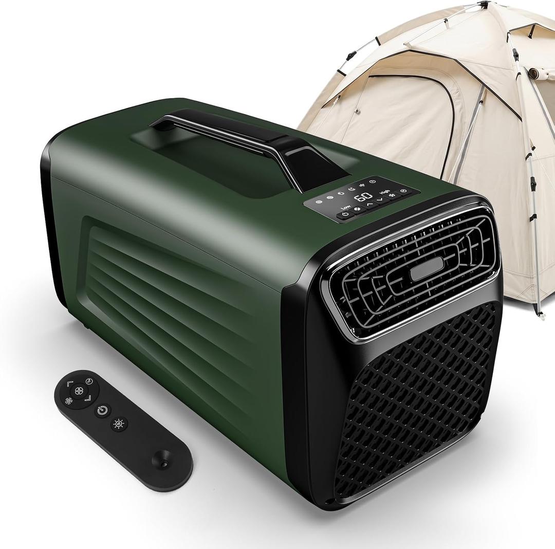 5200 BTU Portable Tent Air Conditioner for Camping, 4-in-1 Air Conditioner for Outdoor Indooer Using, 400W Consumption Quiet Small AC Unit for RV, Truck, Garage(Green)