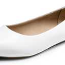DREAM PAIRS Women's Dress Pointed Toe Flats Ballet Comfort Soft Slip On Casual Flat Shoes for Work Office Business (8.5, White/Pu)