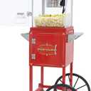 Popcorn Machine Maker With 8 Oz Kettle Makes Up to 32 Cups Popcorn Machine Cart Vintage-Style Popper on Wheels Popcorn Machines for Home (Red)