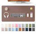 YSAGi Leather Desk Protector, Office Mat, Large Mouse Mat, Non-Slip PU Leather Blotter, Laptop Pad, Waterproof Writing Pad for Office and Home (Chocolate, 31.5" x 15.8")