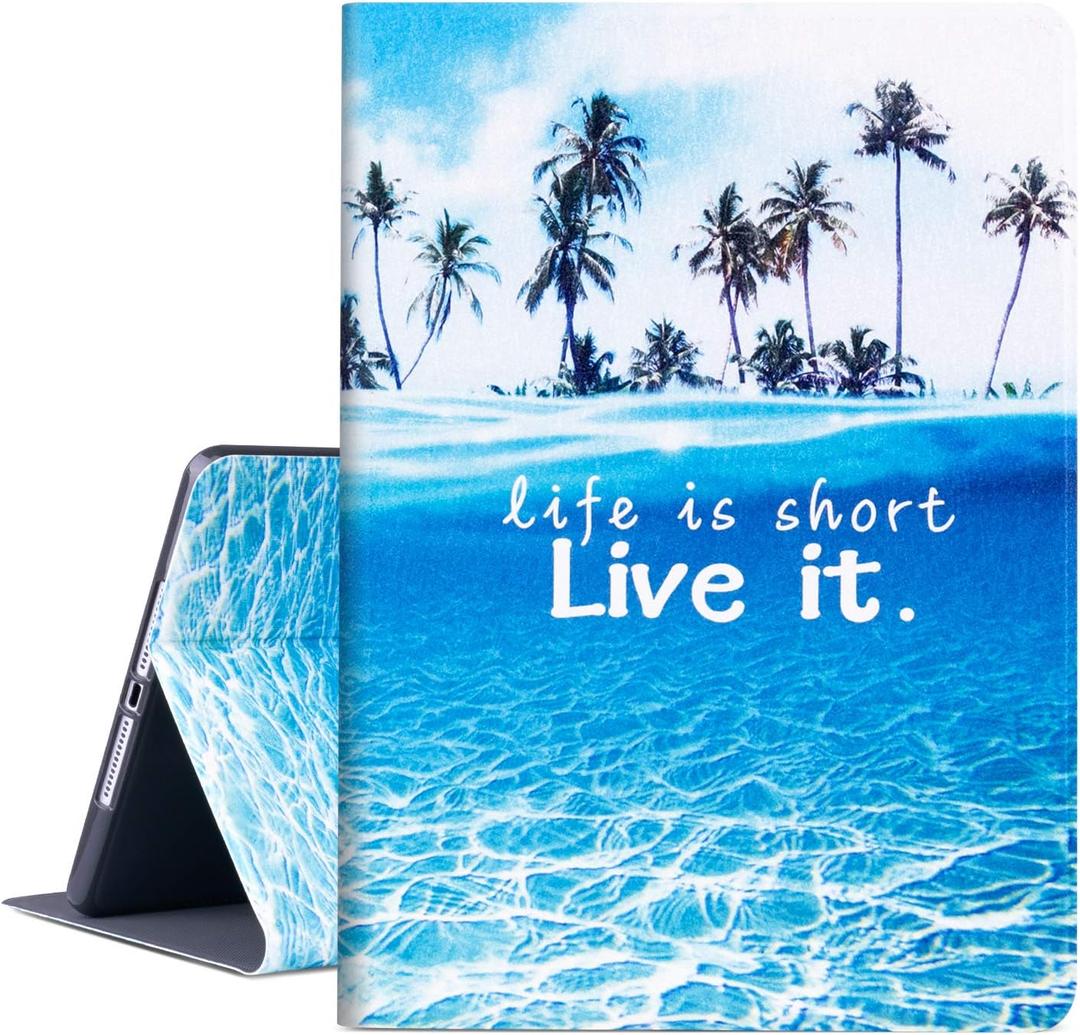Vimorco for iPad 9.7 inch 2018/2017 Case, Premium Leather Case, Protective Hard Shell Cover for Apple iPad Air 1/2 for iPad 6th/5th Generation with Auto Wake/Sleep, Beach (No Pencil Holder Style)