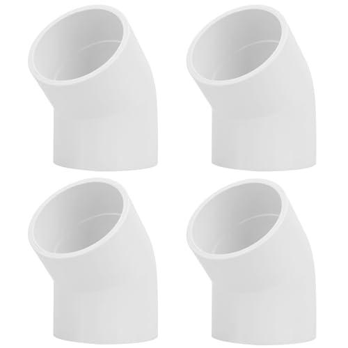 4Pack 2" 45 Degree PVC Elbow Pipe Fitting Connector (Socket x Socket) Furniture Build Grade SCH40 2 Inch 45 Degree Elbow PVC Corner Adapter for Home Sewer Plumbing Water Line