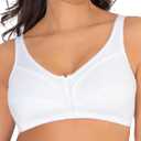 Fruit of the Loom Women's Seamed Soft Cup Wirefree Cotton Bra (40C, White)