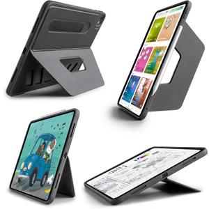 TineeOwl for iPad Pro 11-inch Case (M5/M4) 2025/2024, Adjustable Kickstand Magnetic Cover - Infinite Viewing Angles, Portrait/Landscape Stand, Apple Pencil Charging, Dove Series (Black)