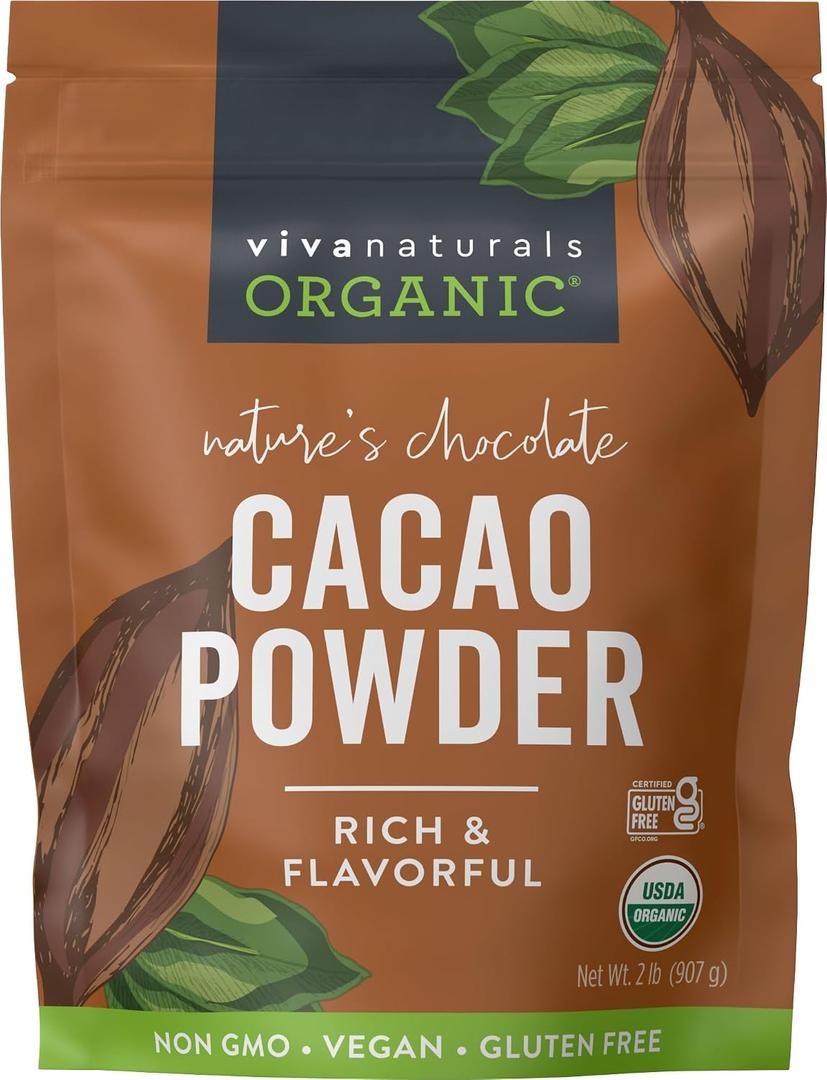 BetterBody Organic Cacao Powder, Non GMO, 16 Ounces (Pack Of 5) (EXP 09/03/27)
