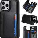 iCoverCase Compatible with iPhone 13 Pro Case with Card Holder, Wallet Phone Case for Women Men RFID Blocking PU Leather Protective Case 6.1 Inch (Black)
