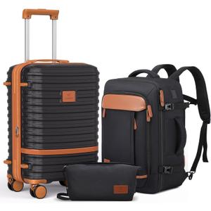 Joyway Expandable Carry on Luggage Sets Airline Approved, Lightweight Hard Shell 20 Inch Carry-on Suitcase with Spinner Wheels