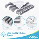 AIDEA Kitchen Towels, Absorbent Dish Towels for Kitchen, Soft Dish Cloth for Home, Multi-Purpose DishCloths for Household Cleaning and Drying, 11 x 11, 8 Pack (White/Grey)