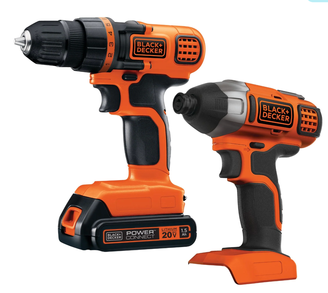 20V MAX* POWERCONNECT™ Cordless Drill and Impact Driver Combo Kit, Battery and Charger Included