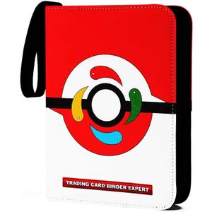 Card Binder Compatible with Pokemn Jumbo Cards,100+ Pockets Hold Oversize Big Cards,3 Rings With 50 Double Side Removable Premium Sleeves-Portable & Lightweight (X-Large 5.9"x8.1")