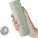 UpgradedExllena Small Insulated Water Bottle 12 oz/350ml Mini Insulated Water Bottle for Hot & Cold Drinks, Perfect Small Water Bottle for Travel, Purse, (Sage Green)