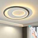 Modern Black LED Ceiling Light with Remote, 18.1" Flush Mount Ceiling Light, Dimmable 3000K-6000K with Night Light Mode, Ceiling Lamp for Living Room, Bedroom, Kitchen, Hallway & Entryway