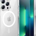 for iPhone 13 Pro Max Case Clear with Screen Protector, Compatible with Magsafe, Anti-Yellowing, Military-Grade Protection, Shockproof Slim Magnetic Phone Case Cover, Transparen
