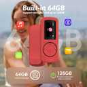 64GB Sport Clip on MP3 Player with Bluetooth- Superlight Mini MP3 Player with Clip and Recorder(No FM), MicroSD Support, Shuffle Playback for Running, Cycling, Hiking, Climbing and Yoga