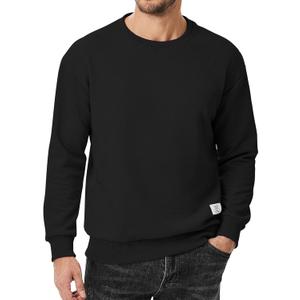 JMIERR Men's Crewneck Sweatshirt Casual Long Sleeve Geometric Texture Sweatshirts Fashion Pullover Shirts (Black, XL)
