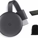 Google Chromecast - Streaming Device with HDMI Cable - Stream Shows, Music, Photos, and Sports from Your Phone to Your TV, Includes Pouch and Cleaning Cloth (Japan Version) - Compatible with US