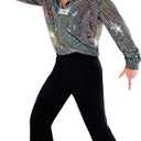 Morph Mens Disco Costume 70s Outfit Full Disco Shirt Retro Party Wear 70s Style Clothing for Men XL