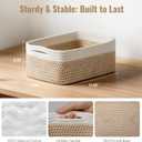 5 Pack Small Woven Storage Baskets for Shelves, Cotton Rope Baskets Organizer for Bathroom, Closet & Nursery, Decorative Storage Bins for Organizing Socks, Toys, 11.8"x7.9"x4.7", Khaki/White