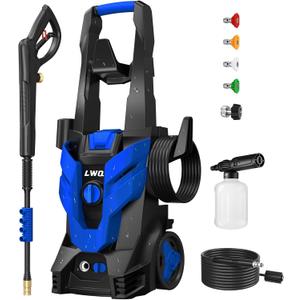 Pressure Washer, Power Washer with 4 Quick Connect Nozzles 1 Foam Cannon, High Pressure Cleaning Machine for Cars/Fences/Driveways/Patios/Farms/Home Cleaning