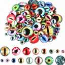 TOAOB 80pcs Assorted Colors Glass Dragon Eyes 6mm to 30mm Crafts Cabochons for Clay Doll Making Sculptures Props and DIY Jewelry Making Findings