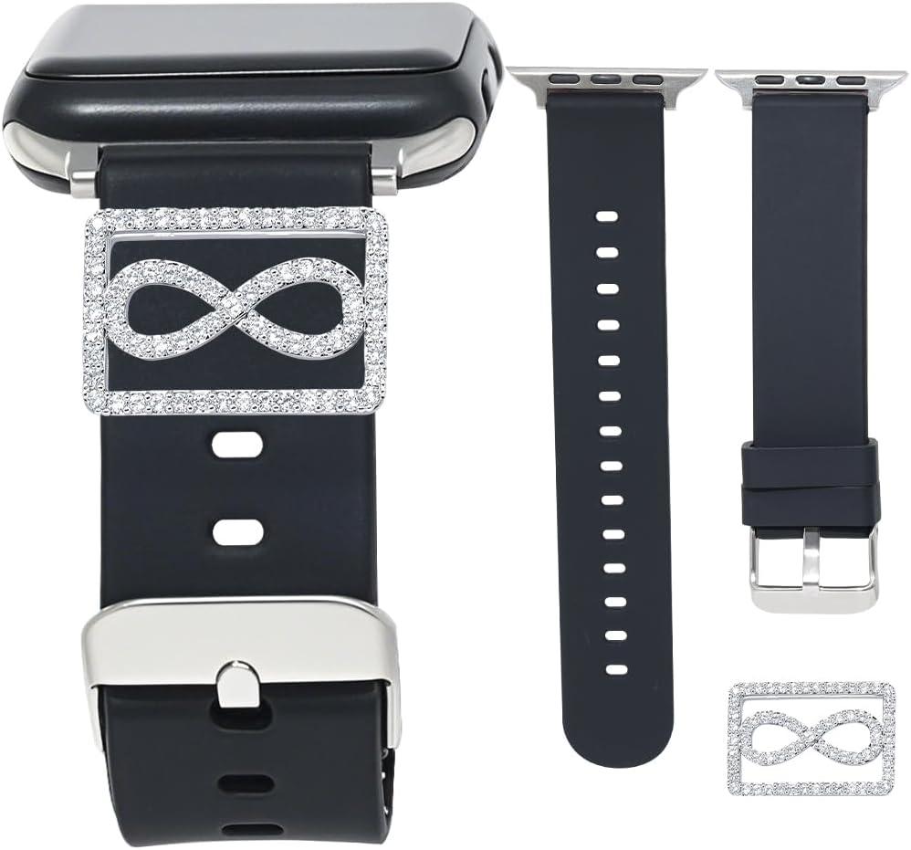 3 x LuReen Sport Band Compatible with Apple Watch 38mm 40mm 41mm 42mm 44mm 45mm 46mm 49mm Women Men, Soft Silicone Band with Jewelry Apple Watch Charm for iWatch Series 10 9 8 7 6 5 4 3 2 1 SE (With Band)