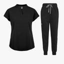niaahinn Scrubs Set for Women Nurse Uniform Jogger Suit Stretch Top & Pants with Multi Pocket for Nurse Esthetician Workwear S