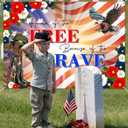 Avezano Patriotic Soldier Backdrop American Flag Patriotic Soldier Free&Brave Backdrop Home of The Free 4th of July Background for Independence Day Veterans Day Memorial Day Decoration (7x5ft)