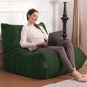 Bean Bag Chair Big Sofa Beanbag Chair for Adults Fireside Chair Bean Bag Lounger with Memory Foam Filled for Home,Apartment or Gaming Venue(Green Teddy Single)