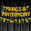 3 x Bachelorette Party Decorations Pre-Strung Glitter Margs and Matrimony Bachelorette Party Banner Bachelorette Garland for Mexican Fiesta Party Decor