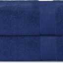 Belizzi Home Premium Cotton Oversized 2 Pack Bath Sheet 35x70-100% Pure Cotton - Ideal for Everyday use - Ultra Soft & Highly Absorbent - Machine Washable - Navy Blue