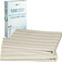 CALIFORNIA DESIGN DEN Soft & Silky 500 Thread Count 100% Cotton Sateen, Cool & Smooth with A Classic Opening, Set of 2 King Pillow Cases (Damask Stripe - Ivory)