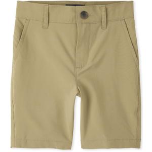 The Children's Place Boys' Uniform Quick Dry Chino Shorts (12, Flax Single)