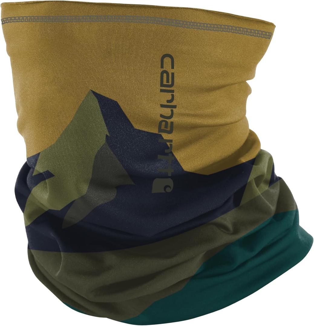Carhartt Men's UP0258U Force® Heavyweight Neck Gaiter - One Size Fits All - Mountain Print - Fennel/ Hunt Club