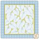 Leaf Pattern Blue Mahjong Mat for Table with Bag, 31.5x31.5 Inch